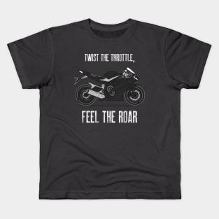 Twist the Throttle, Feel the Roar Motorcycle Kids T-Shirt